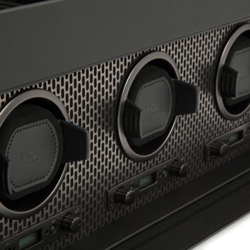 Wolf Axis Triple Watch Winder With Storage In Black