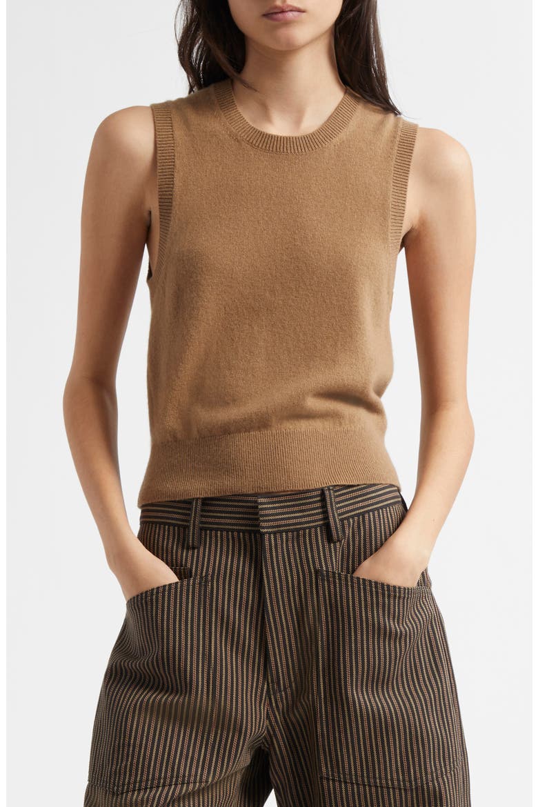 May Cashmere Sweater Tank, Main, color, TAN