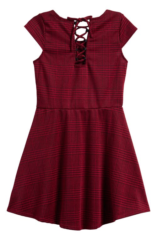 Ava & Yelly Kids' Plaid Skater Dress In Red
