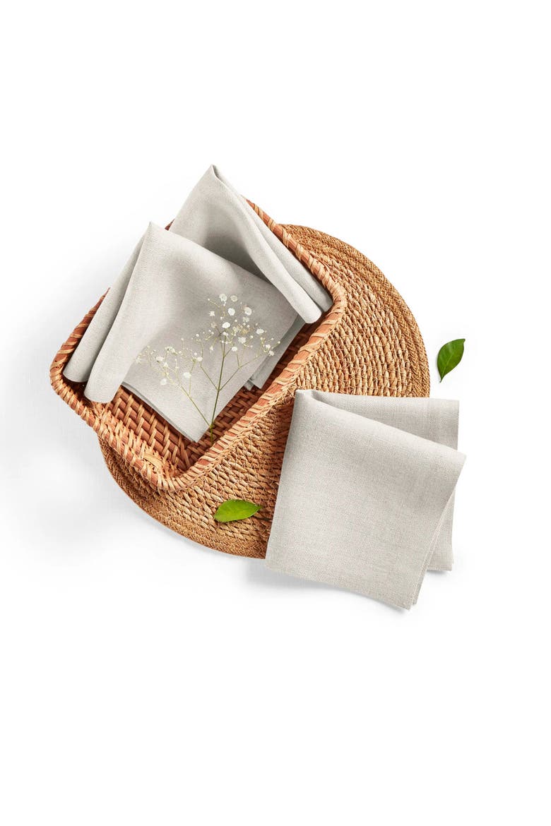 Linen Wash Cloths, Bath 12 x 12 in, Set of 3, Main, color, Light Natural