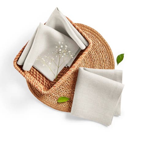 Linen Wash Cloths, Bath 12 x 12 in, Set of 3