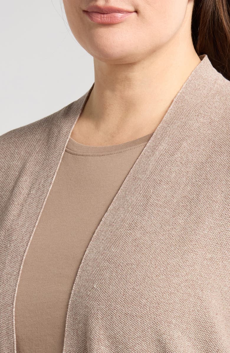 Eileen Fisher Organic Linen & Cotton Cardigan, Alternate, color, Cocoa