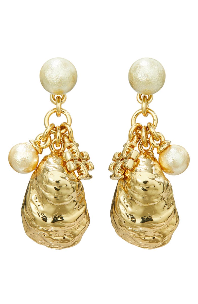 Tory Burch Kira Imitation Pearl Drop Earrings, Main, color,