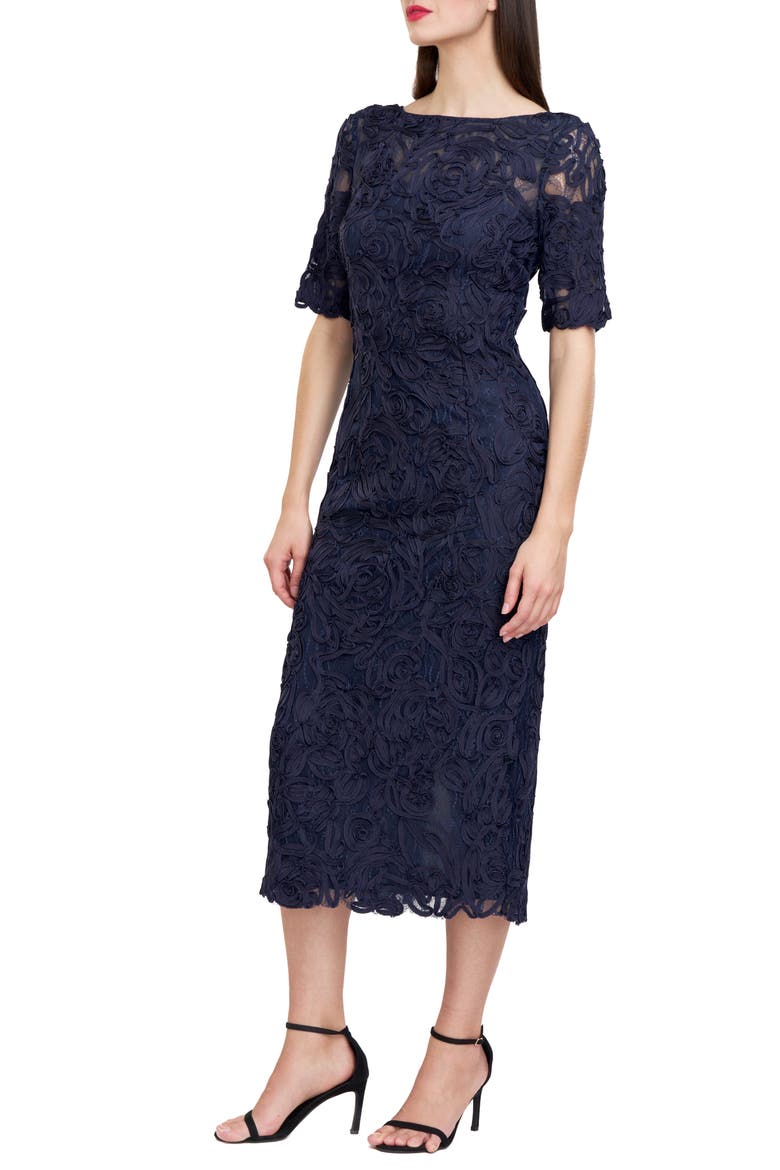 Zaria Soutache Lace Cocktail Dress, Alternate, color, DEEP NAVY