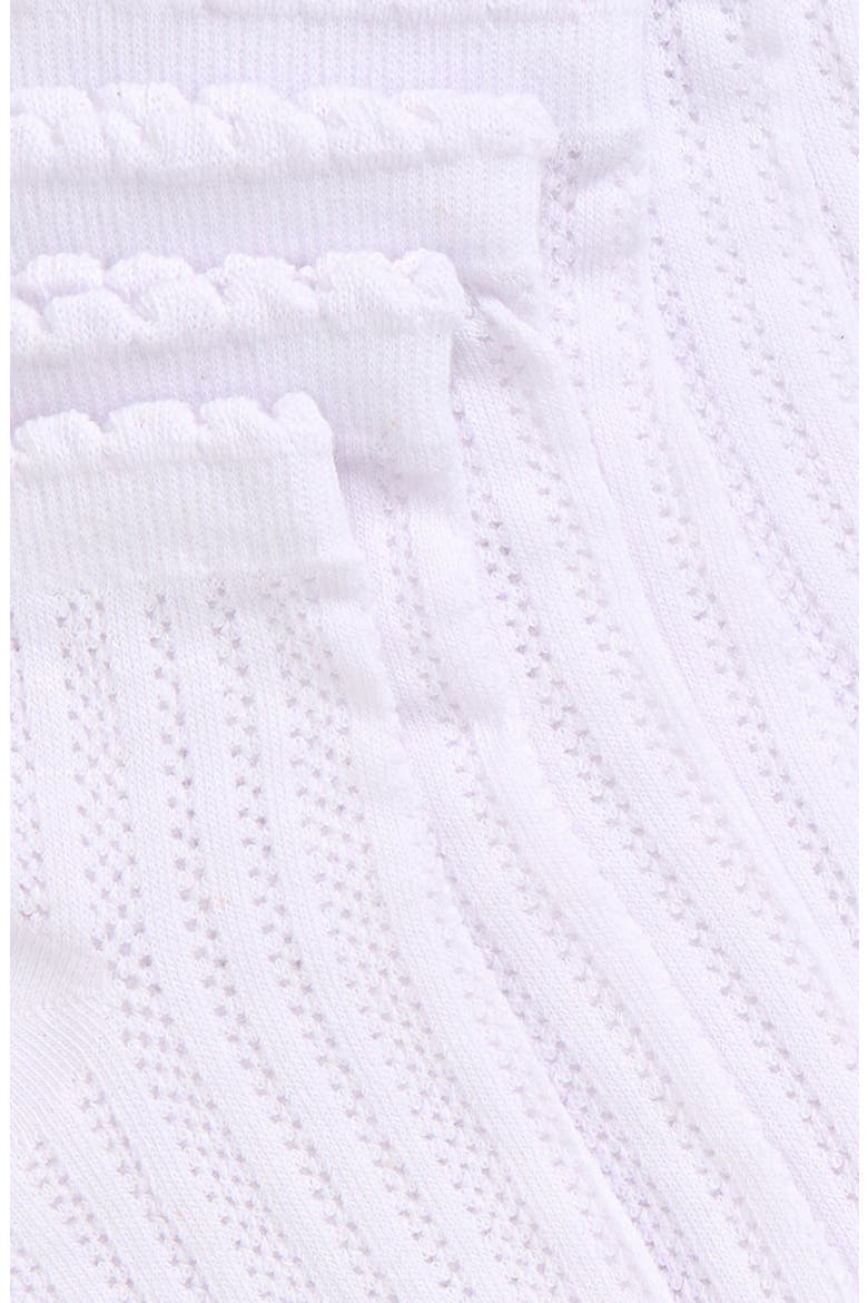 Lace Knit 3-Pack Ankle Socks, Alternate, color, WHITE