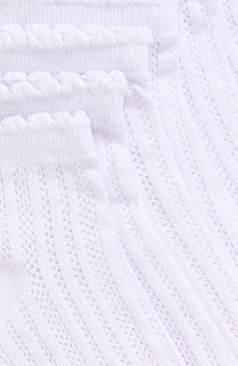 Stems Lace Knit 3-Pack Ankle Socks, Alternate, color, White