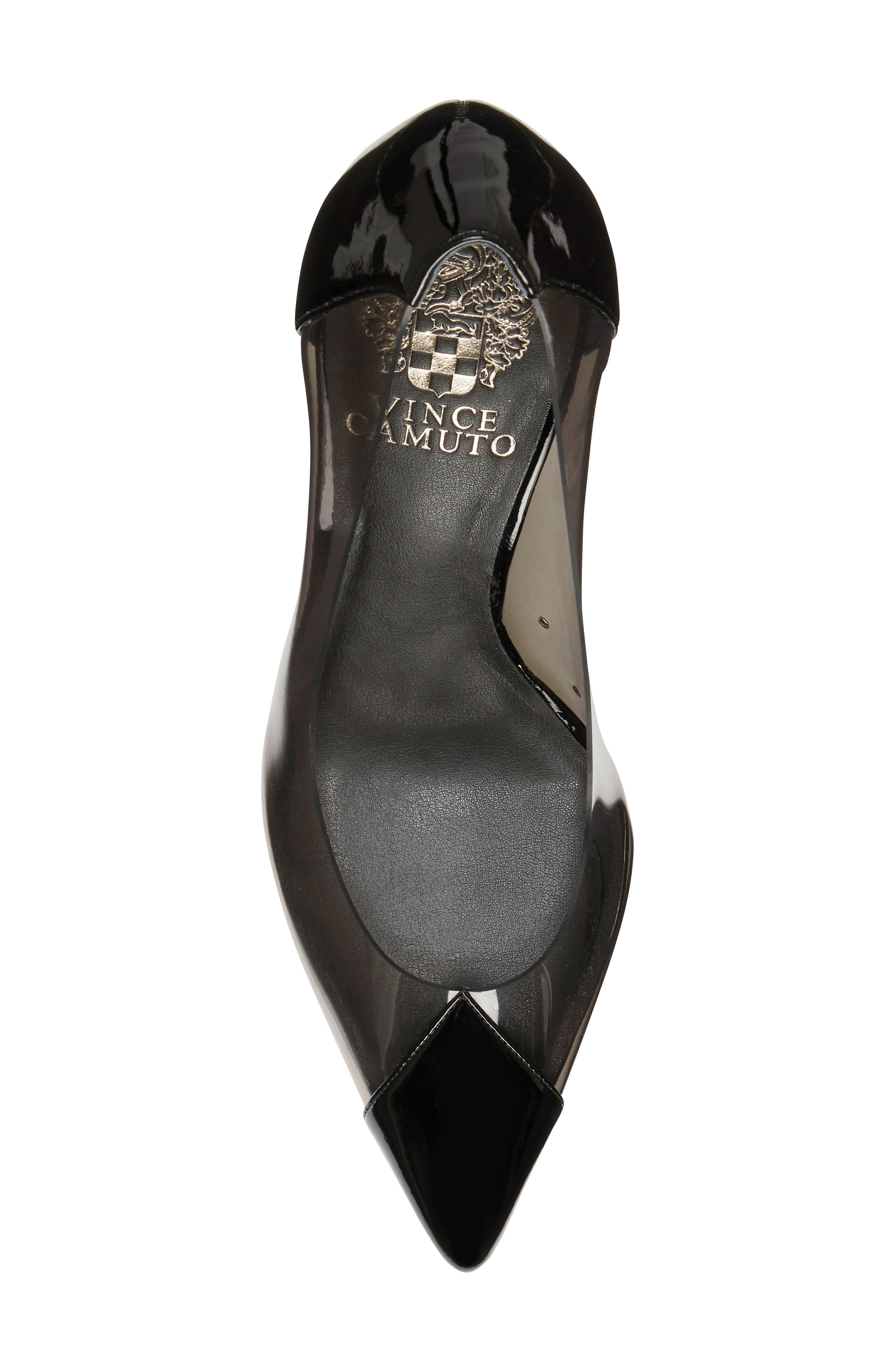 Poised Cap Toe Clear Pump, Alternate, color, SMOKE BLACK