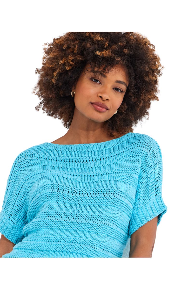 Joe Browns Boatneck Pointelle Sweater, Main, color, Light Blue