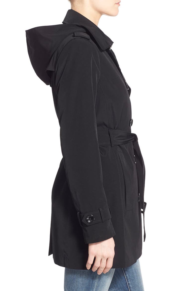 Double Breasted Trench Coat, Alternate, color, BLACK