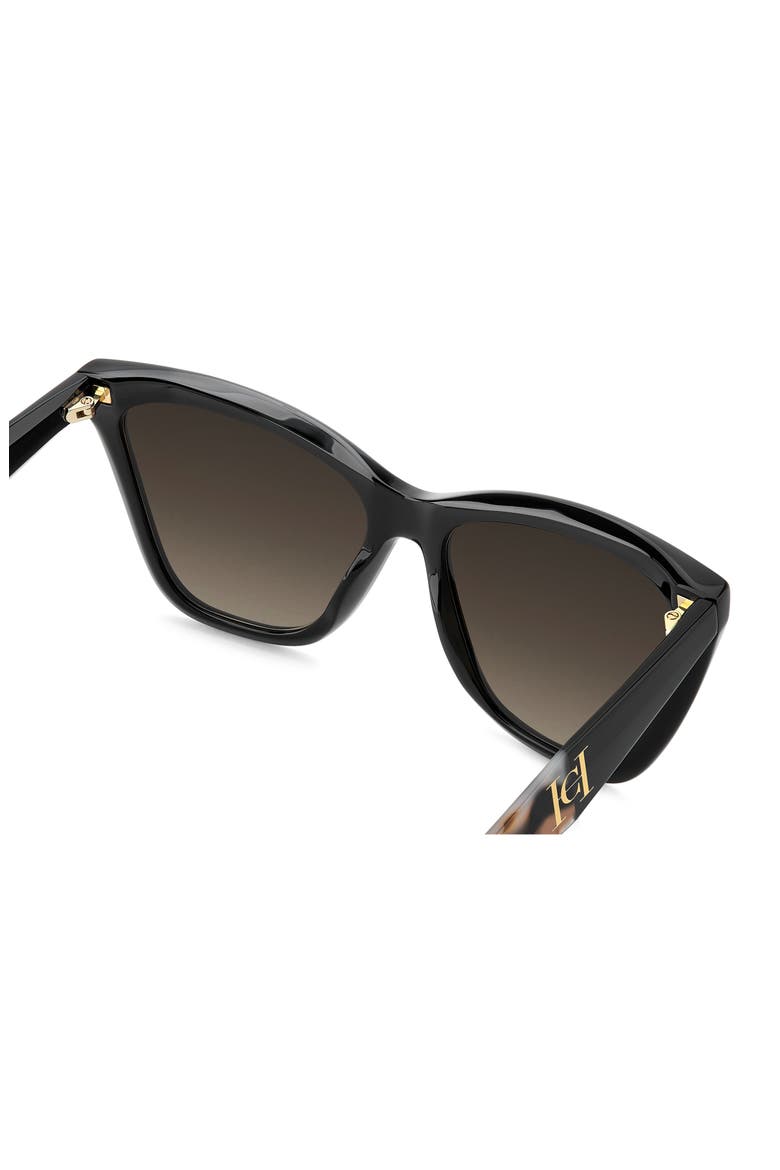59mm Gradient Cat Eye Sunglasses, Alternate, color, BLACK/ BROWN