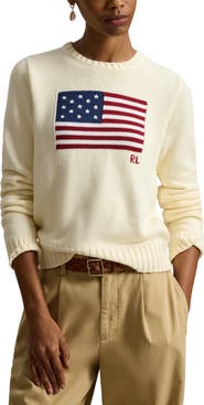 Polo Ralph Lauren Flag Intarsia Cotton Crewneck Sweater