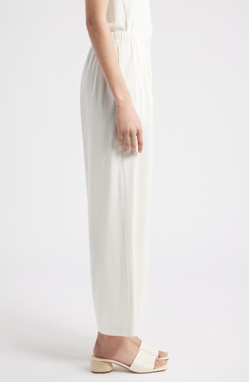Nordstrom Linen Blend Crop Slim Wide Pants In White