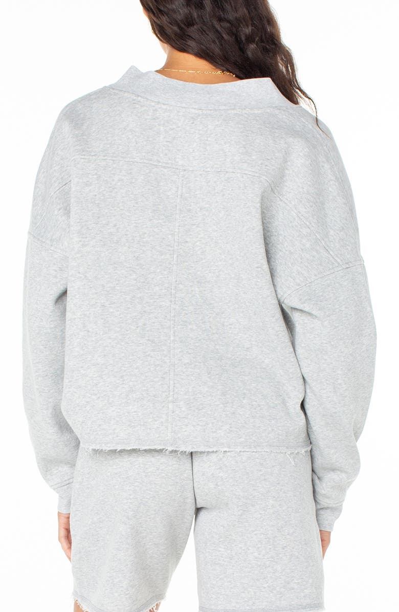 Roxy Lowland Pullover V-Neck Sweater, Alternate, color, Heather Grey