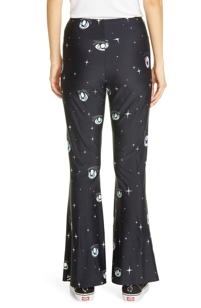 Sandy Liang Huffy Eye Print Flare Pants, Alternate, color,