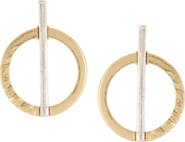 OLIVIA WELLES Eve Two-Tone Drop Circle Earrings