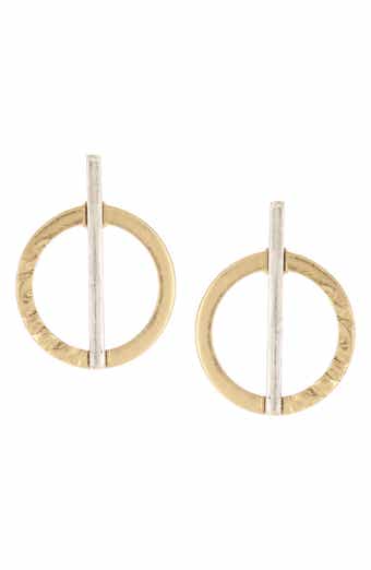Eve Two-Tone Drop Circle Earrings