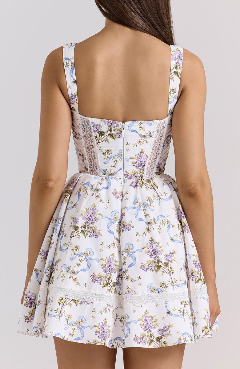 HOUSE OF CB Kimmie Floral Minidress, Alternate, color, Off White Floral Print