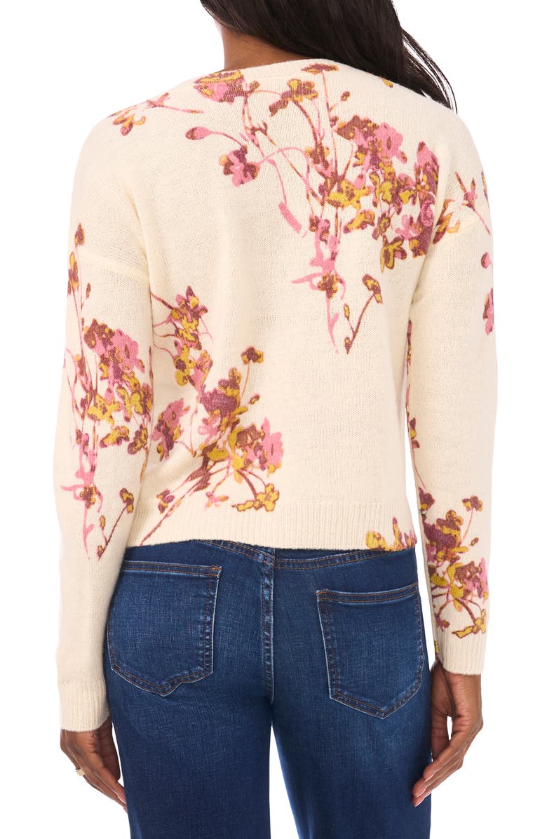 Vince Camuto Electric Bouquet Sweater, Alternate, color, Birch