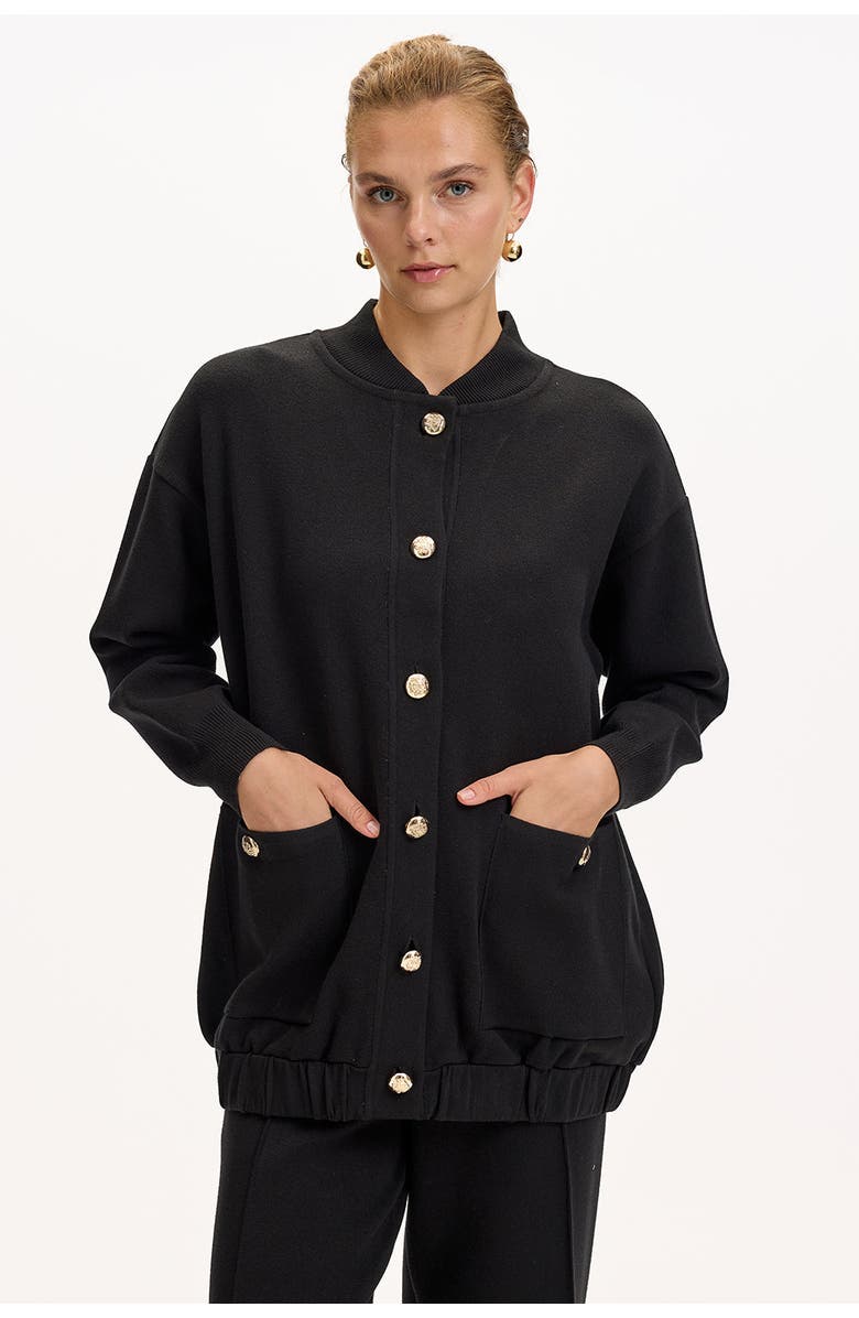 Exquise Barbara Knit Cardigan, Main, color, Black