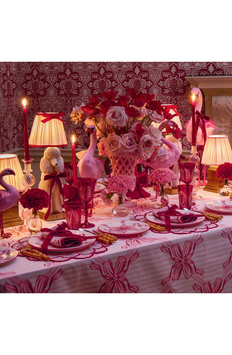 Mrs. Alice Ruby Red Velvet Bow (Set of 4) - 20cm, Alternate, color, Red