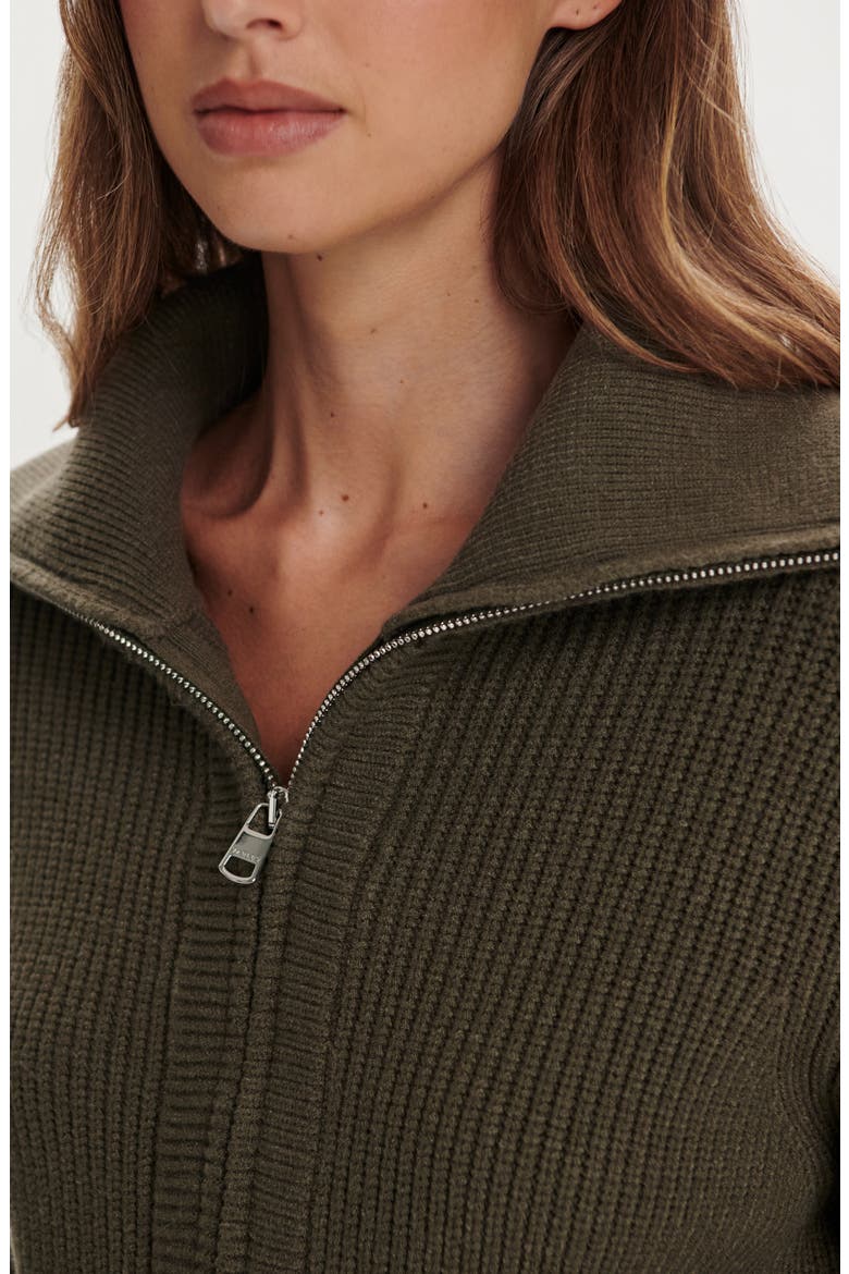Maura Rib Half Zip Sweater, Alternate, color, OLIVE NIGHT