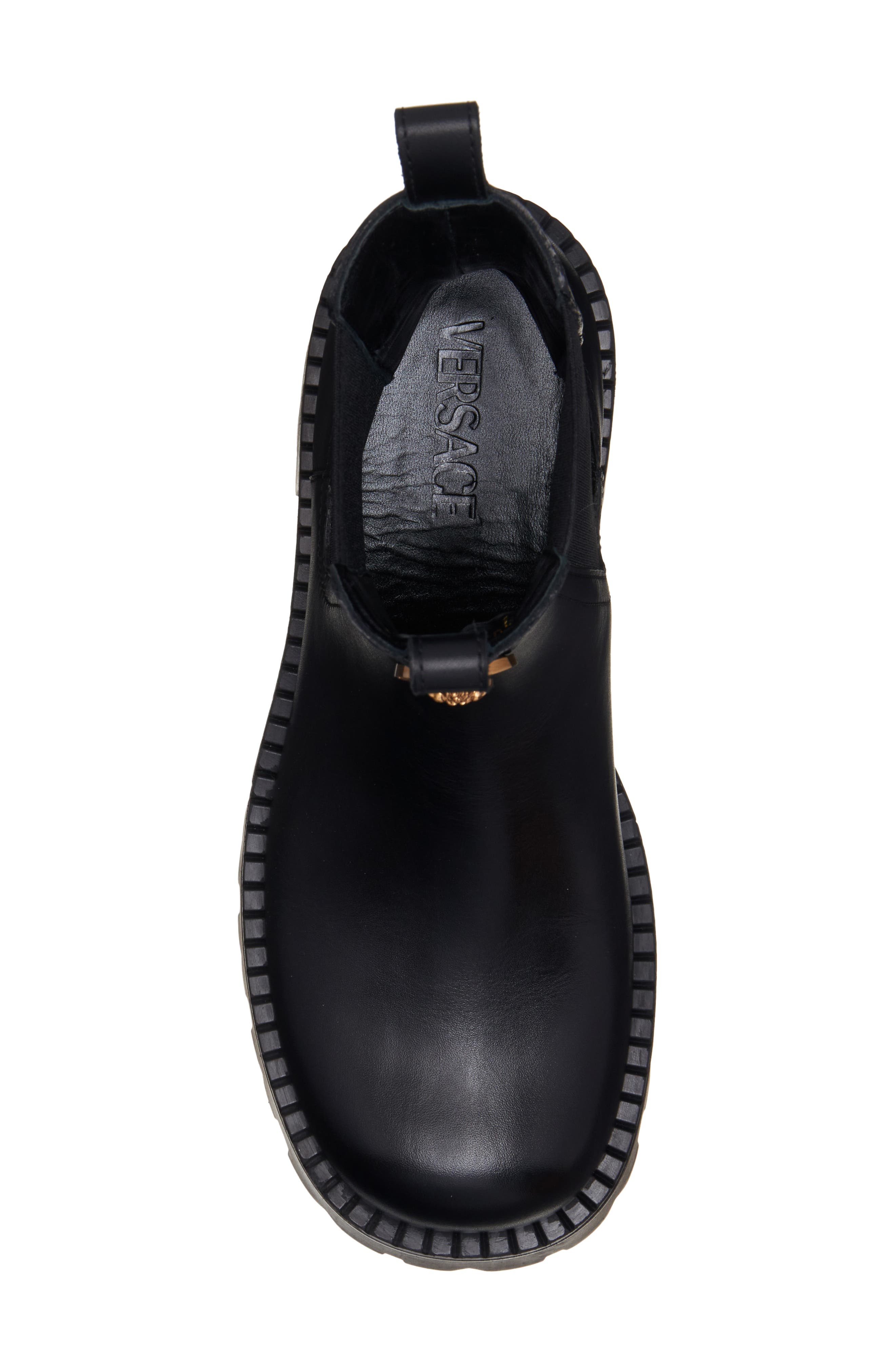 Versace Medusa Medallion Chelsea Boot, Alternate, color, 