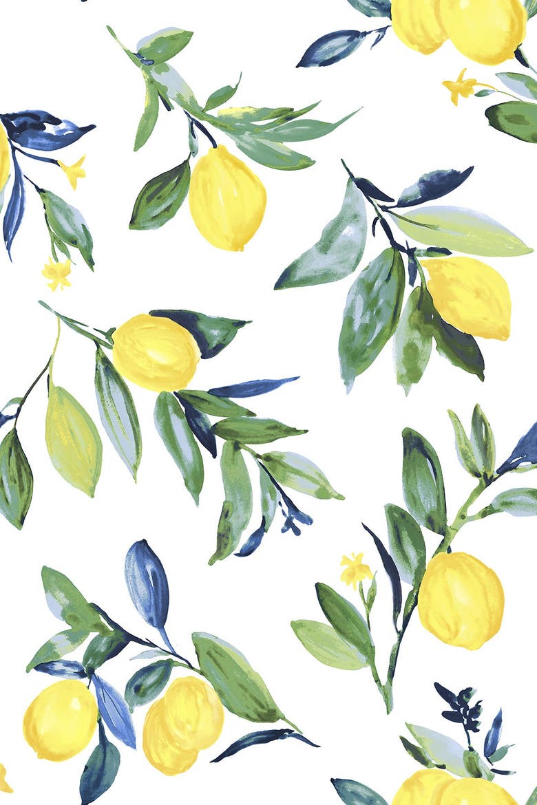 Lemon Drop Yellow Peel & Stick Wallpaper, Alternate, color, YELLOW