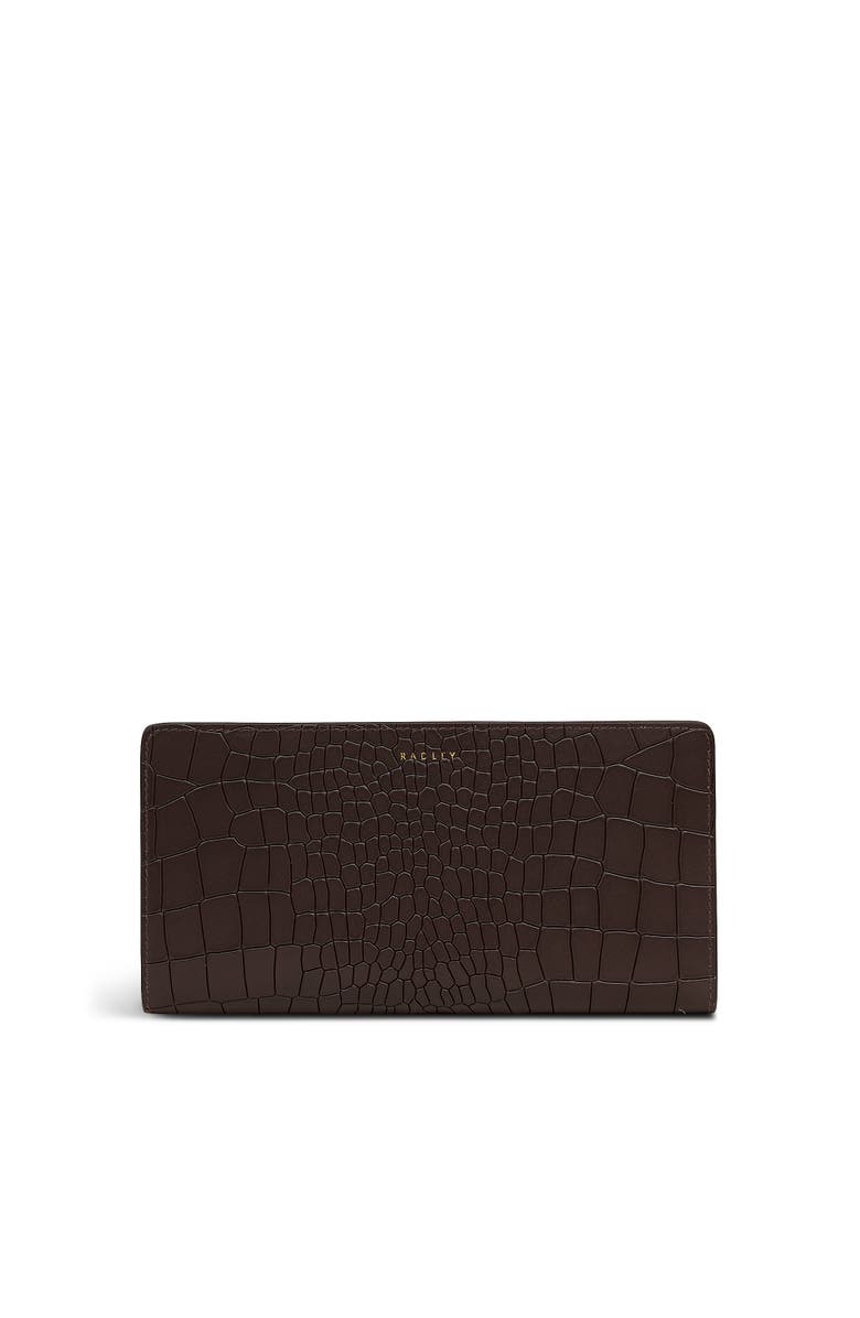 Radley Coin Street - Faux Croc Large Bifold Wallet, Main, color, Dark Oak