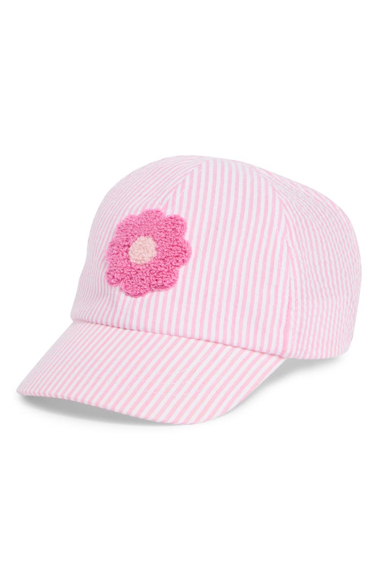 Toby Flower Patch Seersucker Baseball Cap, Main, color, Pink Seersucker