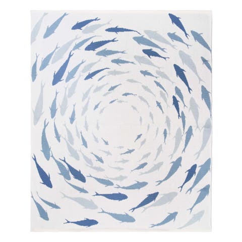 Azure School of Swim Woven Knit Throw Blanket 50" x 60"