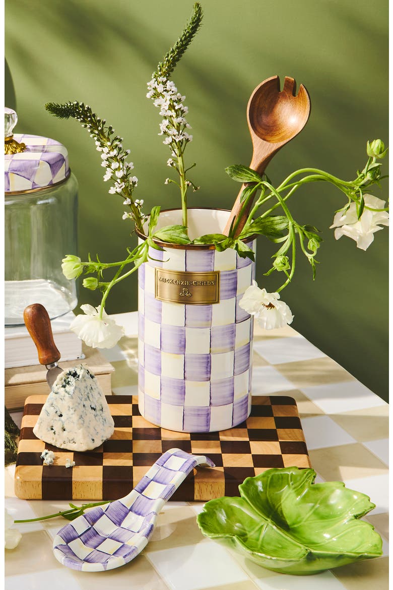 Violet Check Utensil Holder, Alternate, color, VIOLET