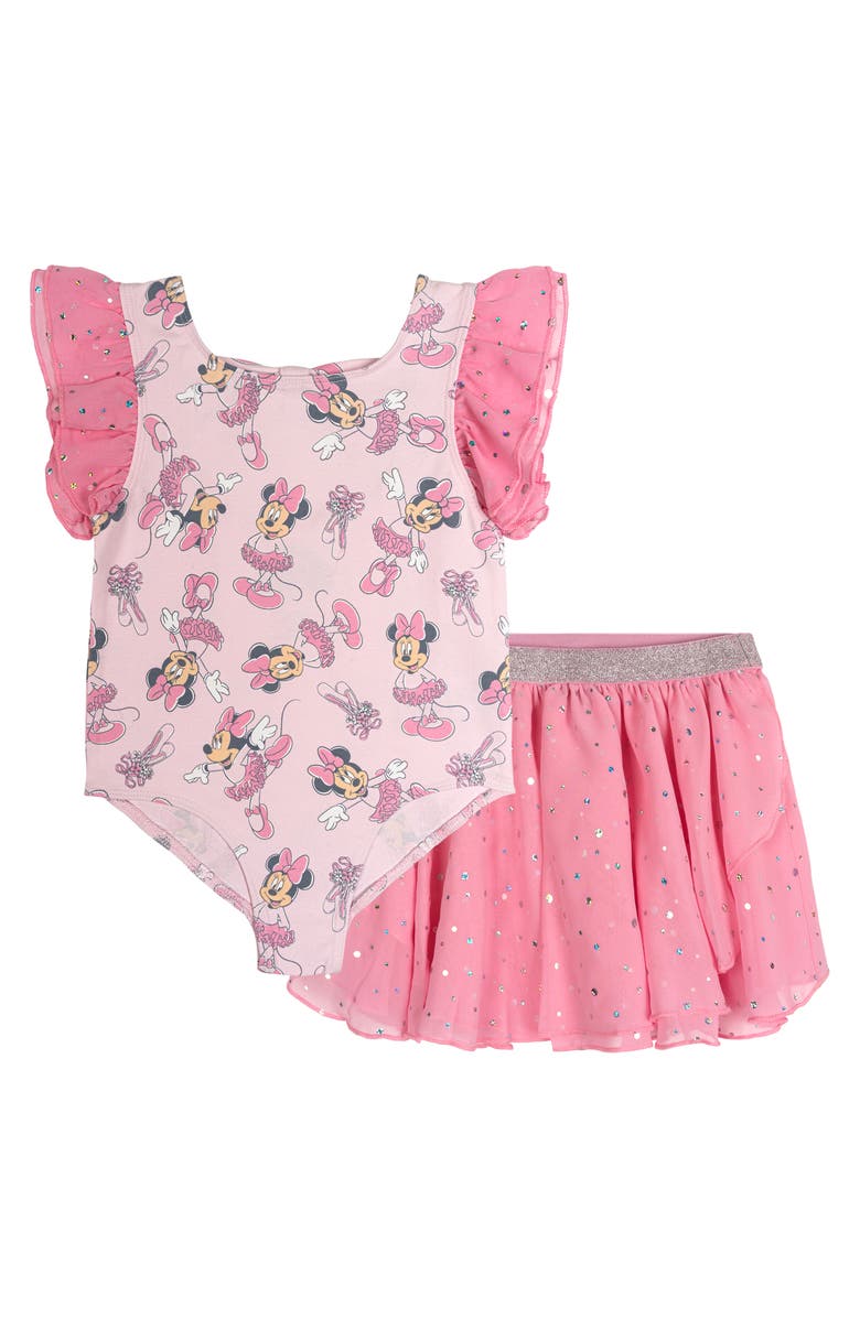 Disney Minnie Mouse Gymnastics 2-Piece Leotard and Skirt Set, Main, color, Minnie Mouse Pink