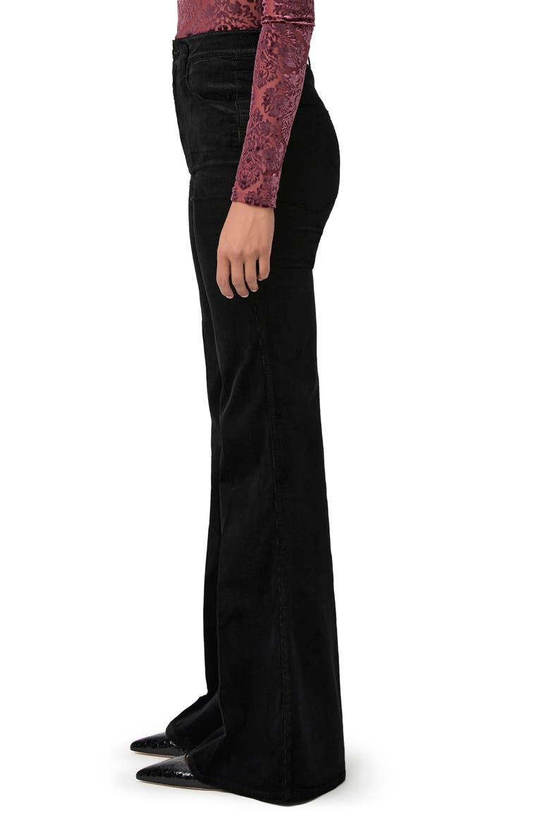 Charlie High Waist Flare Corduroy Pants, Alternate, color, BLACK