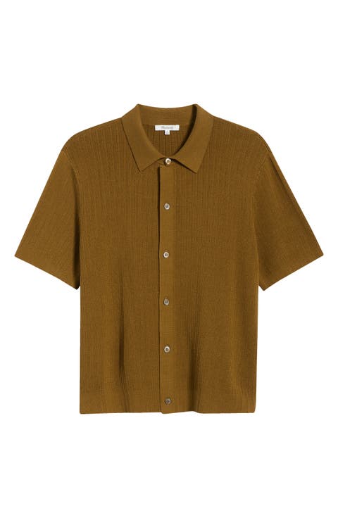 Nile Stitch Button-Up Sweater Polo