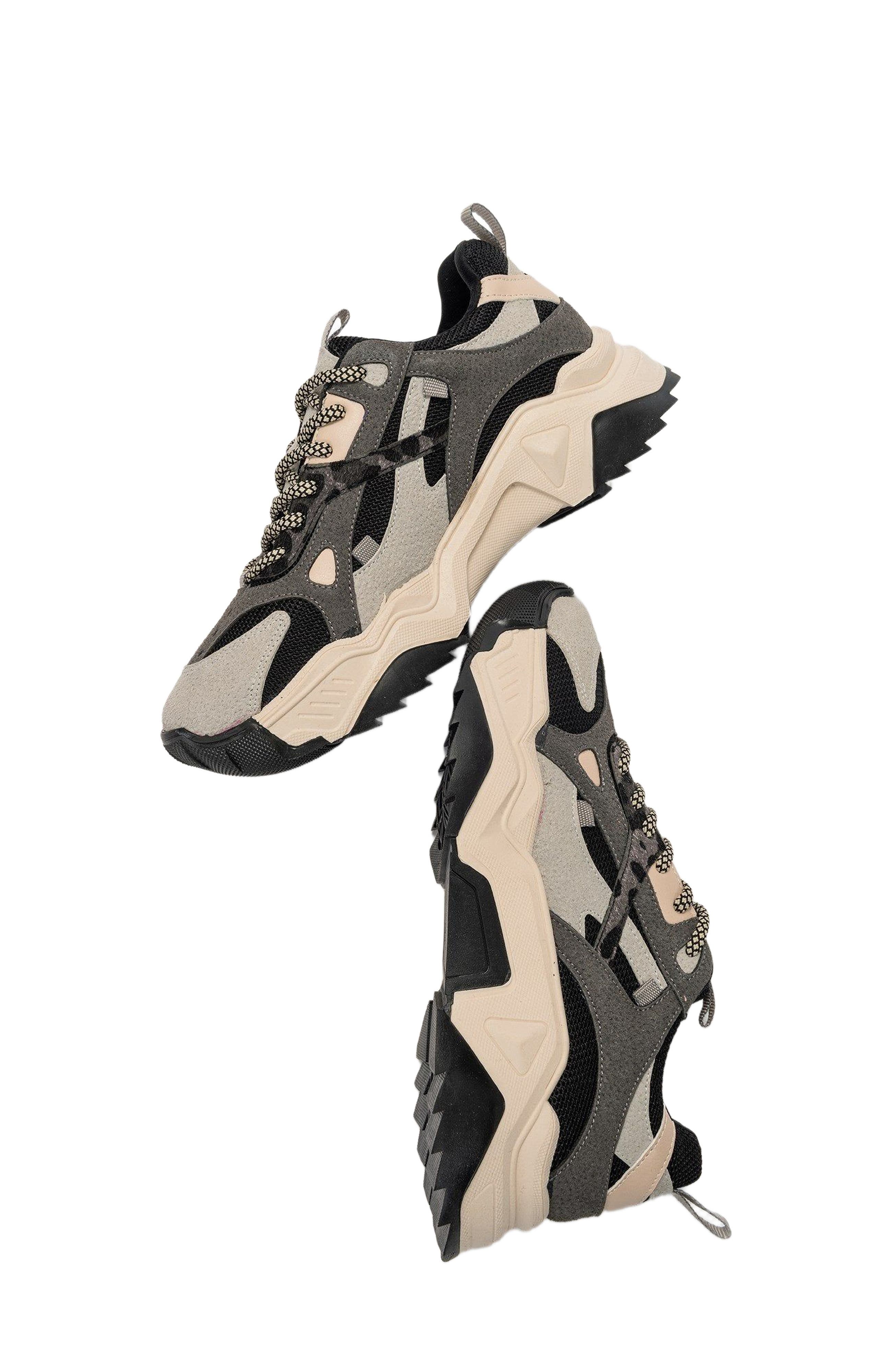 Prologue Shoes Loretta Platform Sneakers, Alternate, color, Black Gray