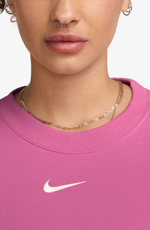 Nike Phoenix Fleece Oversize Crewneck Sweatshirt In Pink