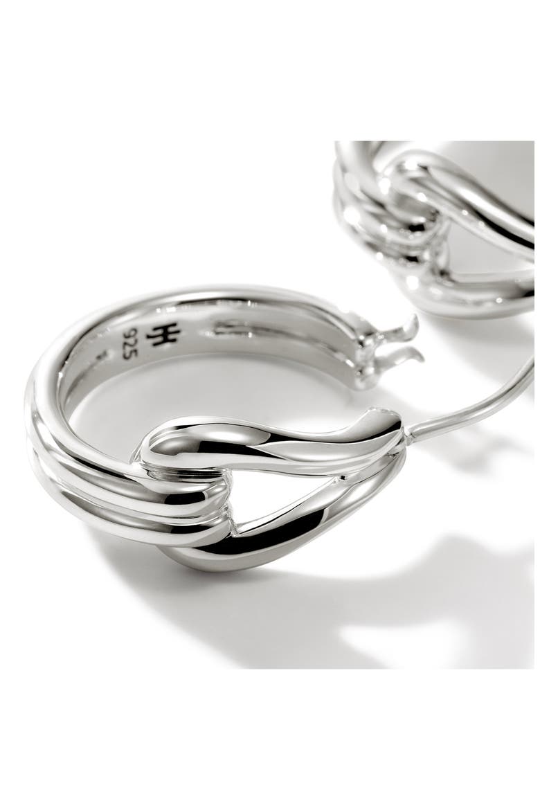 Surf Hoop Earrings, Sterling Silver, 18.5mm, Alternate, color, SILVER