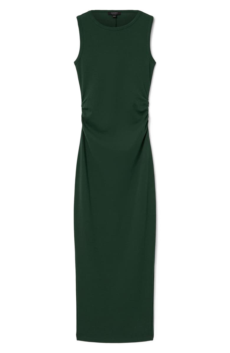 AllSaints Katarina Ruched Side Maxi Dress, Alternate, color, Emerald Green