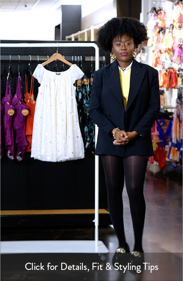 Kids' Foil Flutter Sleeve Dress, sales video thumbnail