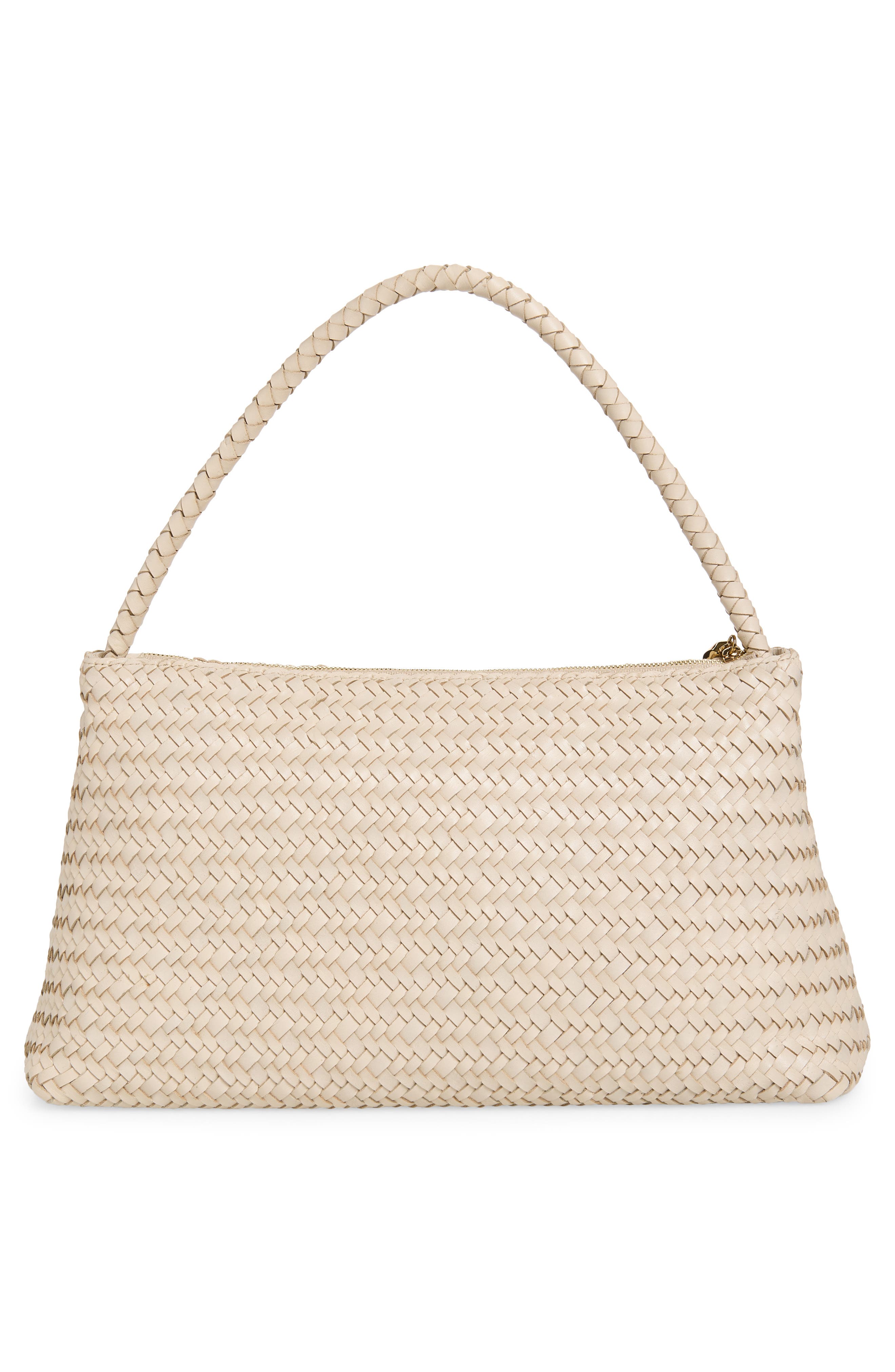 The Signature Woven Collection Leather Shoulder Bag, Alternate, color, VINTAGE MUSLIN