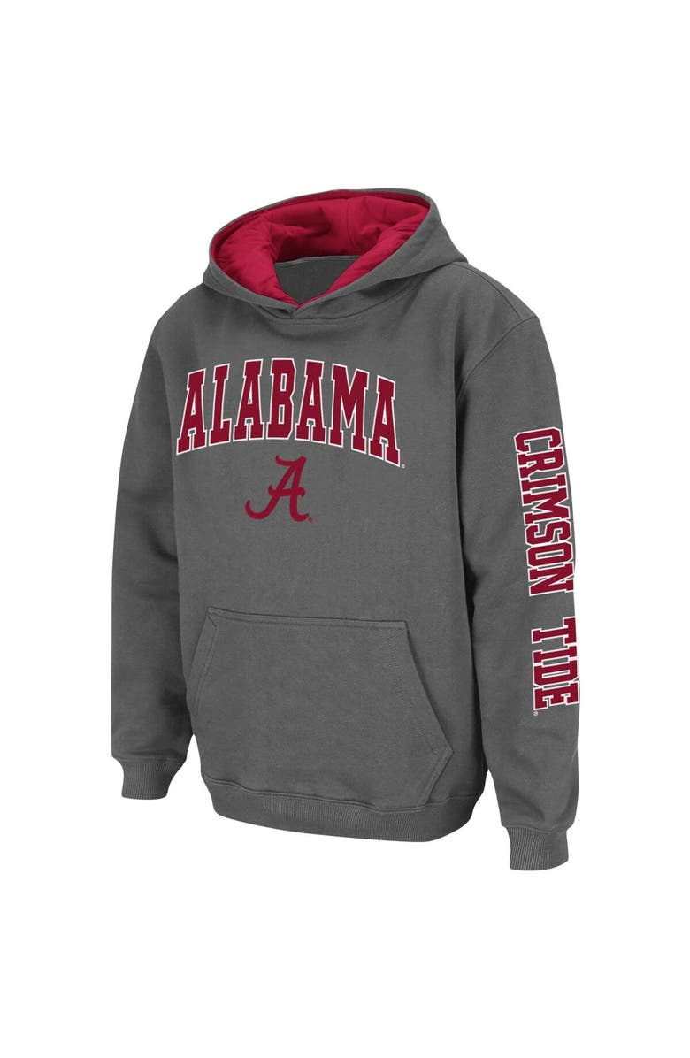 COLOSSEUM Youth Colosseum Charcoal Alabama Crimson Tide 2-Hit Team Pullover Hoodie, Alternate, color, Charcoal