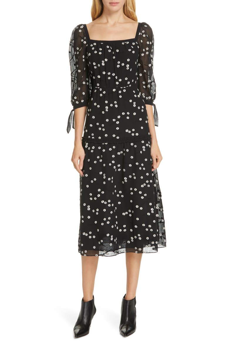 Allessandra Midi Dress, Main, color, BLACK COMBO
