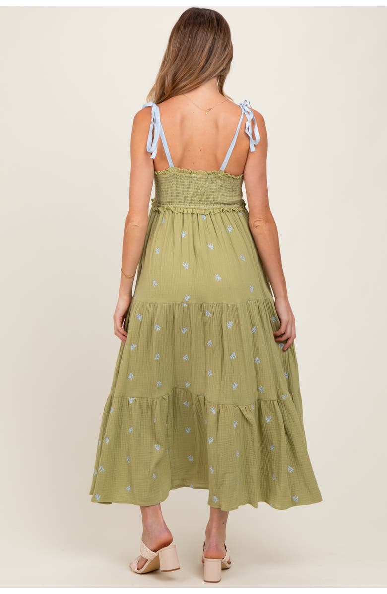 PinkBlush Embroidered Smocked Shoulder Tie Maxi Dress, Alternate, color, 