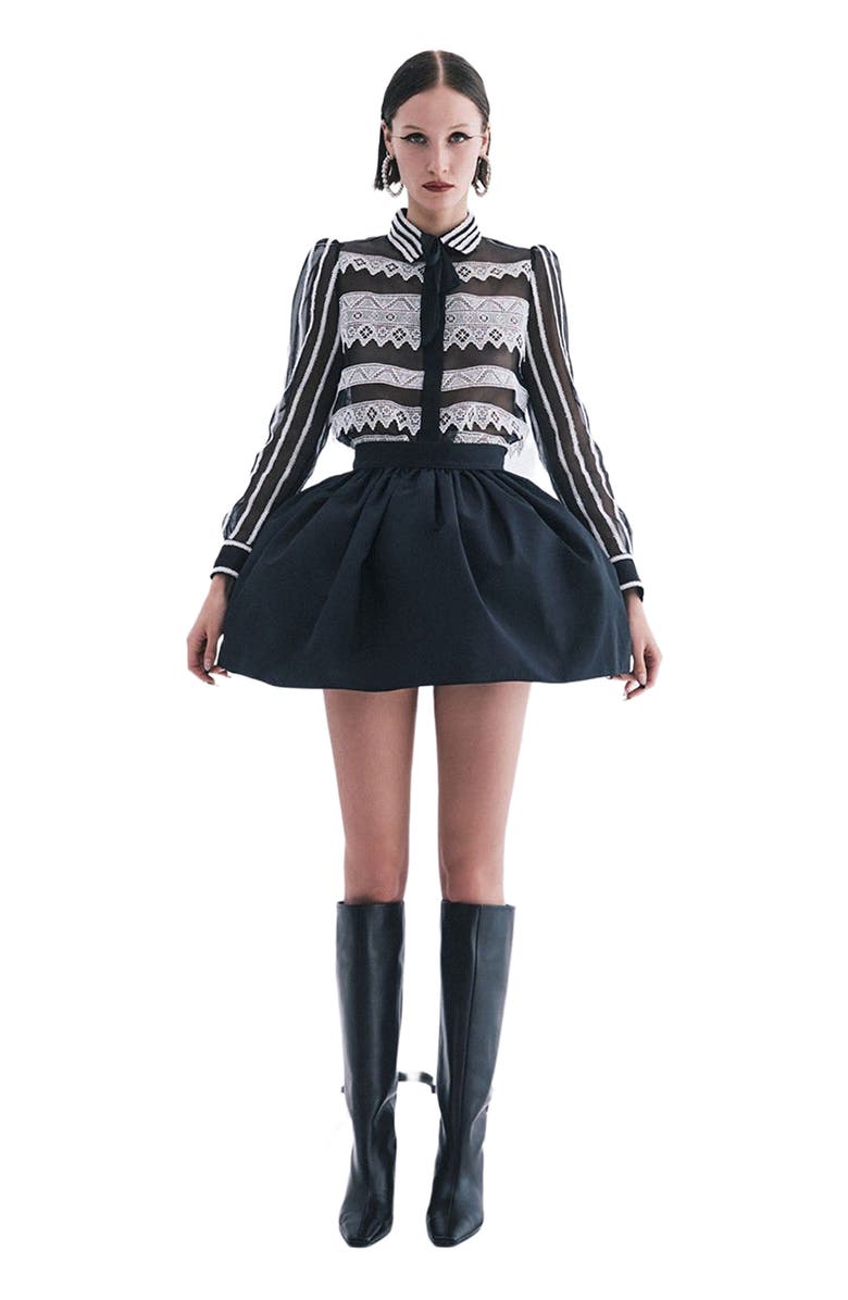 THEO The Label Theia Taffeta Mini Ball Skirt, Main, color, 