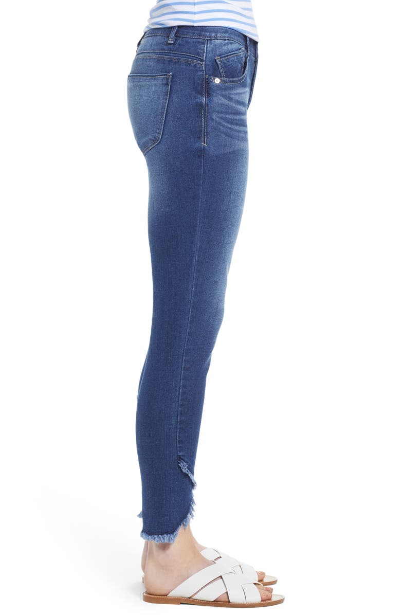 Wit & Wisdom High Waist Frayed Tulip Hem Jeans, Alternate, color,