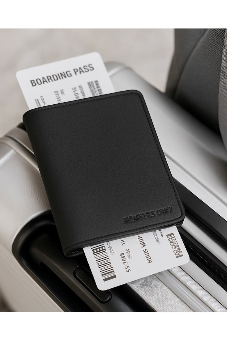 Passport Holder, Bifold Wallet with Secure Card Slots, Alternate, color, Black