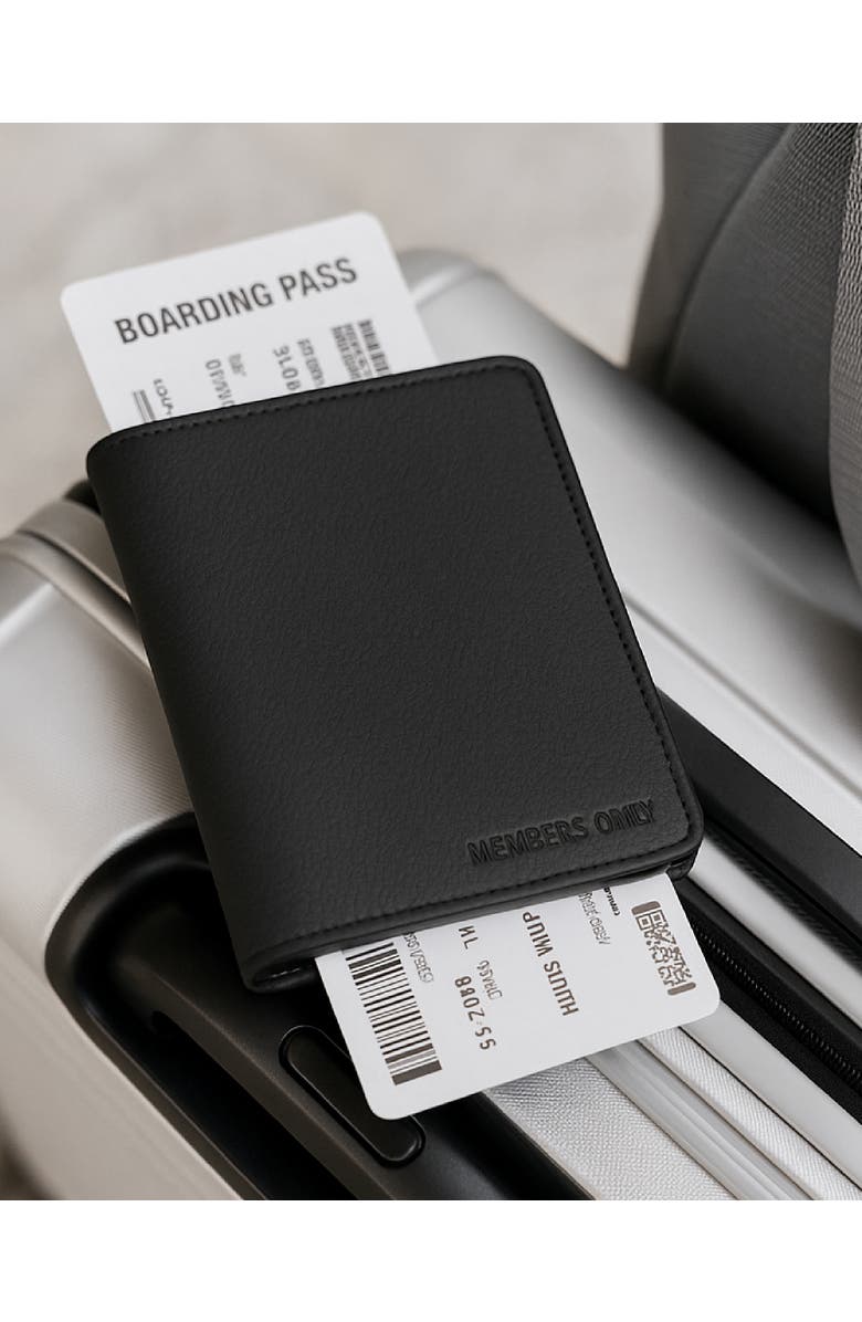 Members Only Passport Holder, Bifold Wallet with Secure Card Slots, Alternate, color, Black