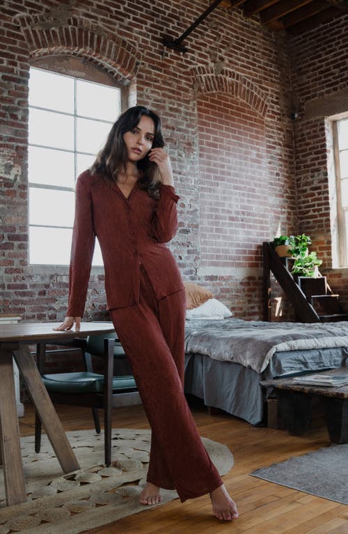 Midnight Bakery Rib Pajamas In Brown
