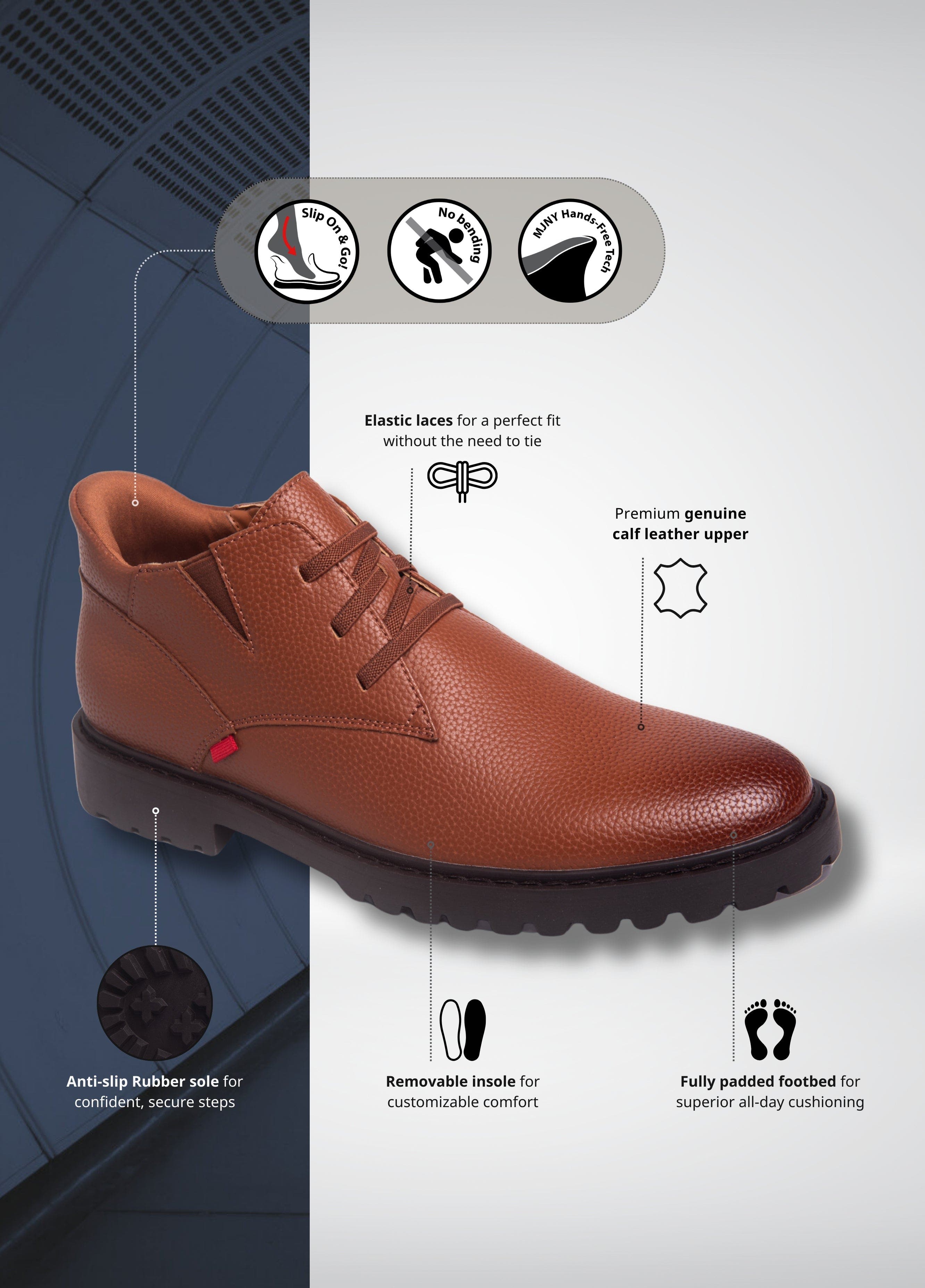 Clark Road Hands Free Technology Leather Laceup Chukka Boot, Alternate, color, Cognac Grainy Leather