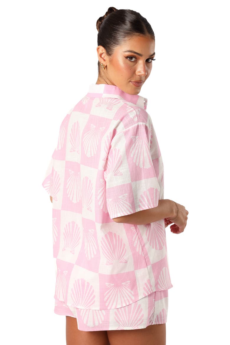Harvey Cotton Button-Up Shirt & Shorts Set, Alternate, color, PINK